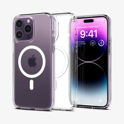 ACS04825 - iPhone 14 Pro Max Case Ultra Hybrid (MagFit) in white showing the back